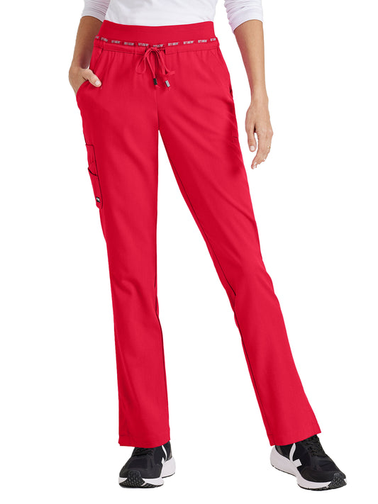 Women's Seven-Pocket Serena Scrub Pant - GRSP526 - Scarlet Red