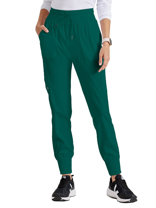 Women's Seven-Pocket Carly Jogger Scrub Pant - GRSP527 - Hunter Green