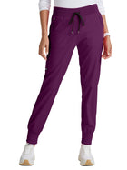 Women's Five-Pocket Eden Jogger Scrub Pant - GRSP537 - Wine