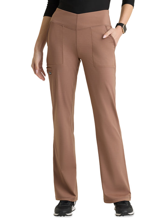 Women's Five-Pocket V-Front Swift Scrub Pant - GRSP684 - Brownstone