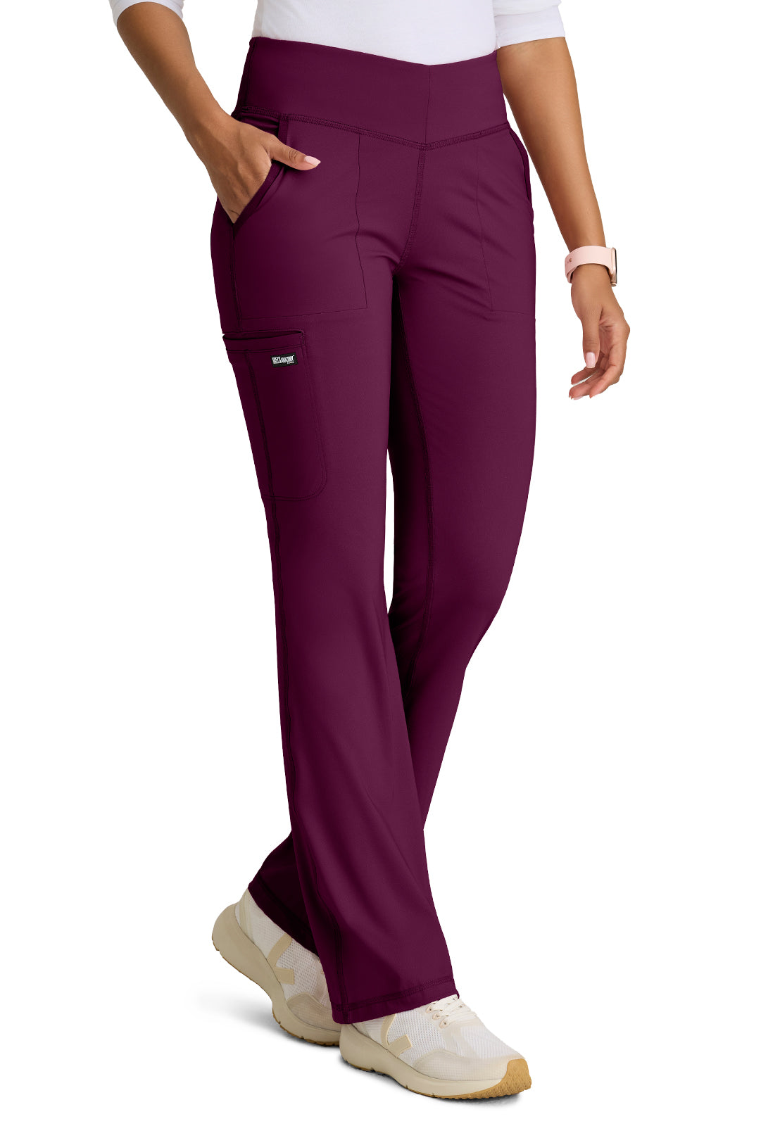 Women's Five-Pocket V-Front Swift Scrub Pant - GRSP684 - Wine