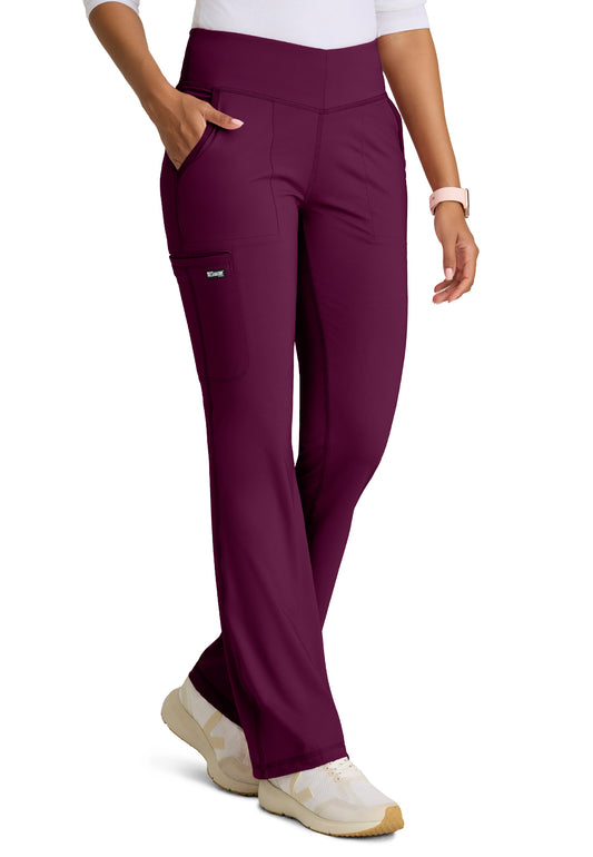 Women's Five-Pocket V-Front Swift Scrub Pant - GRSP684 - Wine