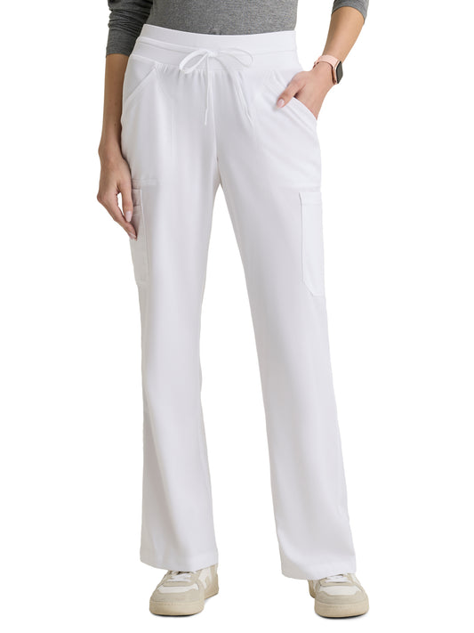 Women's Seven Pocket Drawstring Kristi Scrub Pant - GRSP722 - White