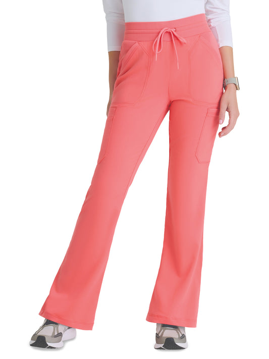 Women's Seven Pocket Drawstring Kristi Scrub Pant - GRSP722 - Coral Bloom
