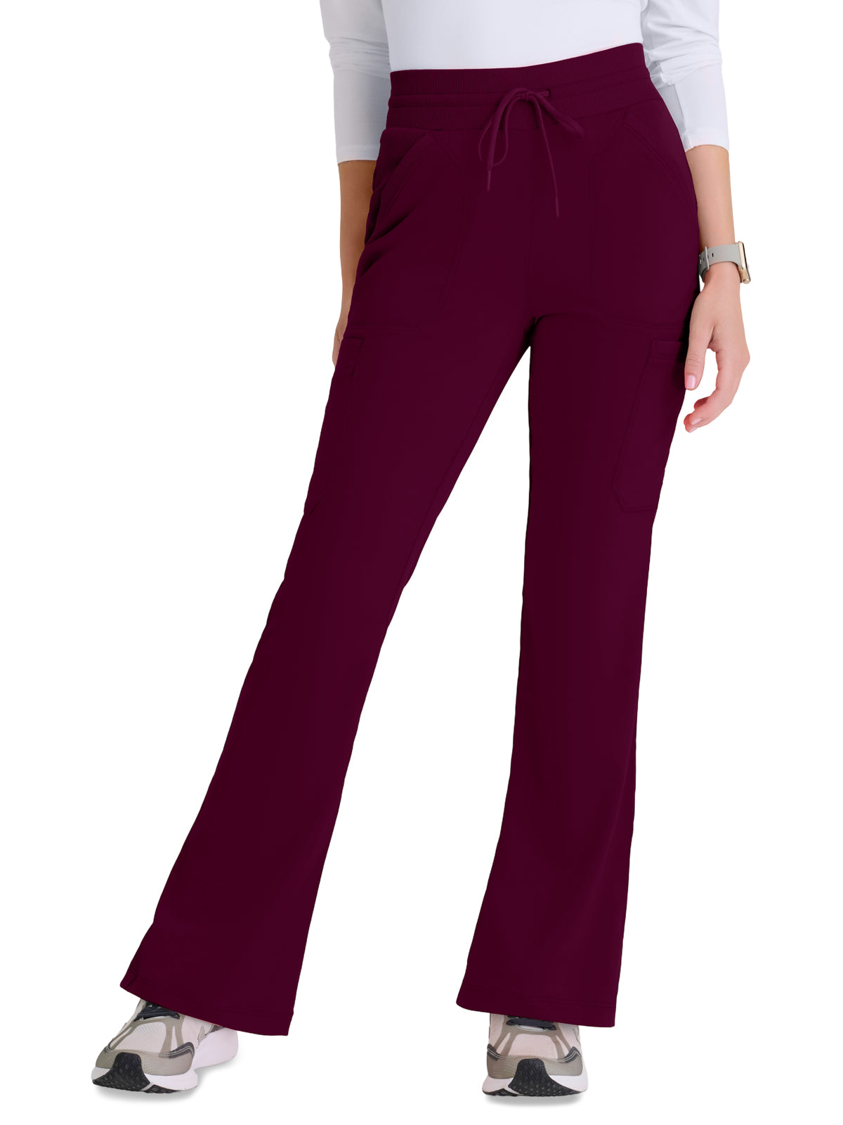 Women's Seven Pocket Drawstring Kristi Scrub Pant - GRSP722 - Wine