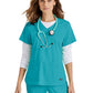 Women's Four-Pocket V-Neck Emma Scrub Top - GRST011 - Teal