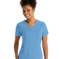 Women's Four-Pocket V-Neck Emma Scrub Top - GRST011 - Ciel Blue