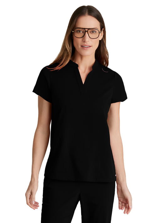 Women's Two-Pocket Avery Scrub Top - GRST230 - Black