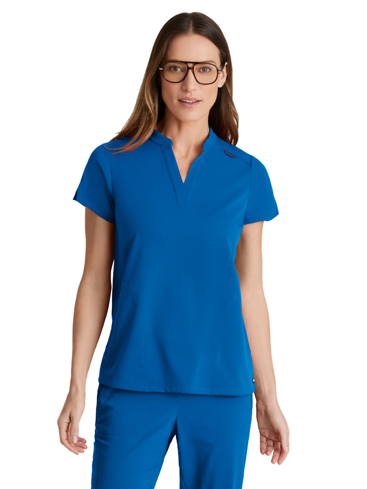 Women's Two-Pocket Avery Scrub Top - GRST230 - New Royal