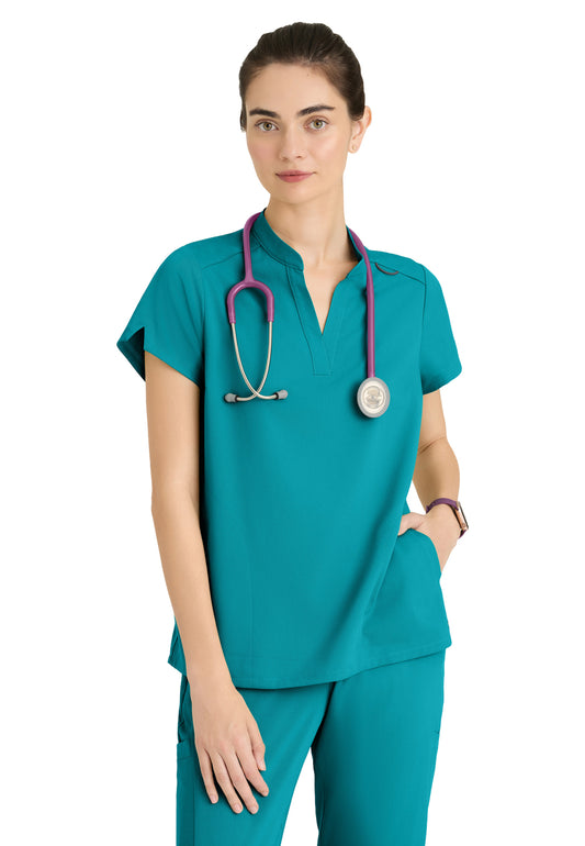 Women's Two-Pocket Avery Scrub Top - GRST230 - Teal