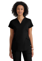 Women's Two-Pocket V-Neck Define Scrub Top - GRST249 - Black