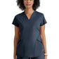 Women's Two-Pocket V-Neck Define Scrub Top - GRST249 - Steel