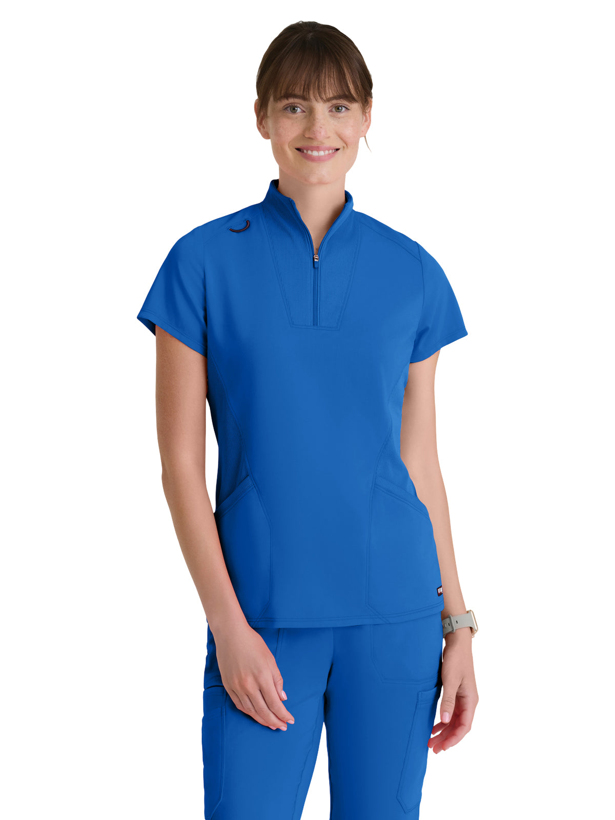 Women's Two Pocket Y-Neck Kristi Scrub Top - GRST292 - New Royal