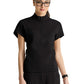 Women's Three-Pocket Crystal Mock Neck Top - GRST319 - Black