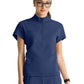 Women's Three-Pocket Crystal Mock Neck Top - GRST319 - Indigo