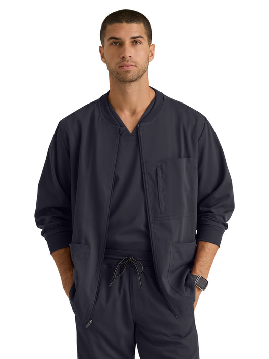 Men's Five-Pocket React Warm-Up Scrub Jacket - GRSW871 - Steel