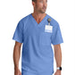 Men's Two-Pocket V-Neck Evan Scrub Top - GRT091 - Ciel Blue