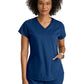 Women's Three-Pocket V-Neck Evelyn Scrub Top - GRT261 - Indigo (Navy)
