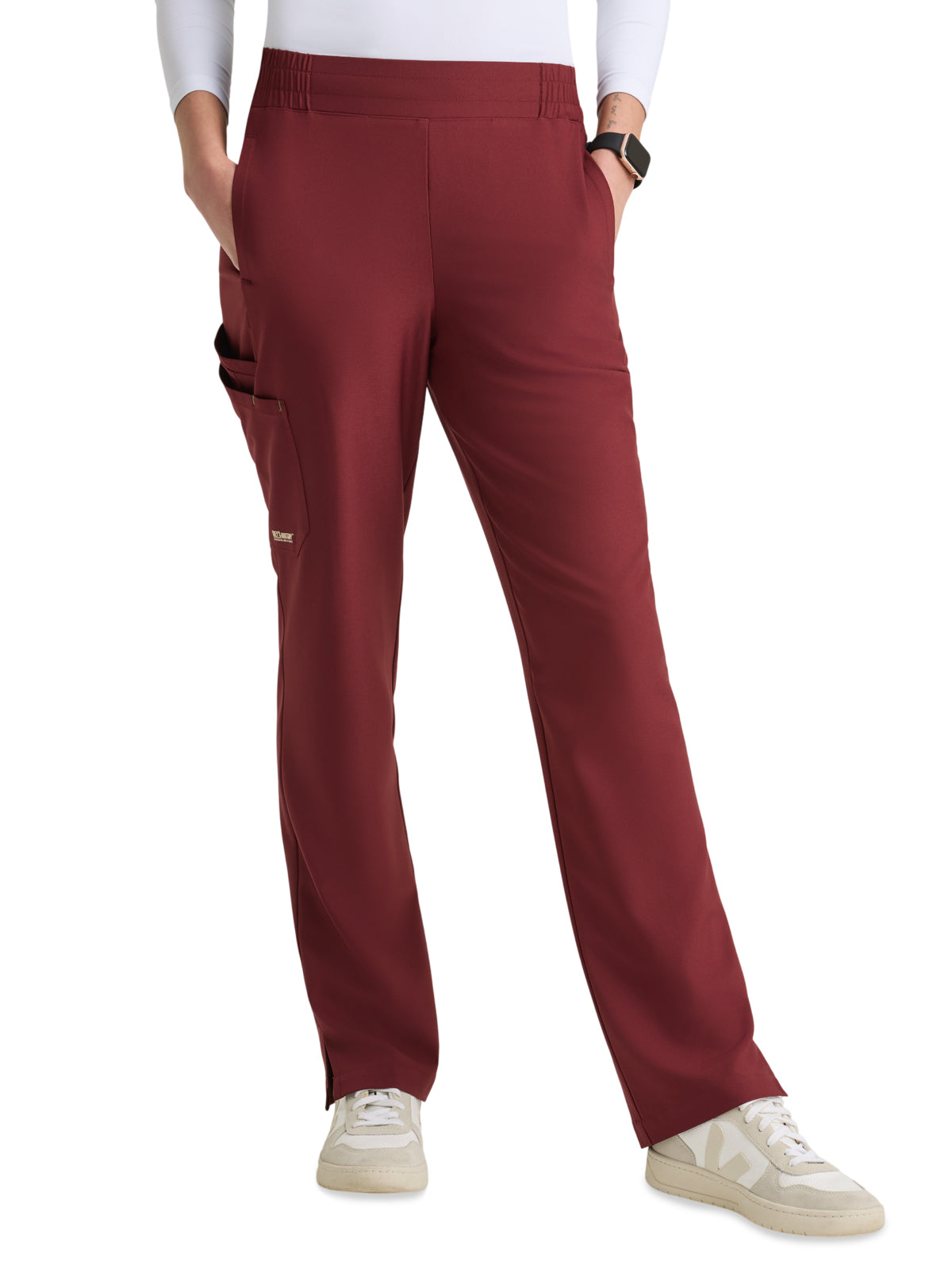 Women's Six-Pocket Tapered Leg Cosmo Scrub Pant - GSSP627 - Chestnut