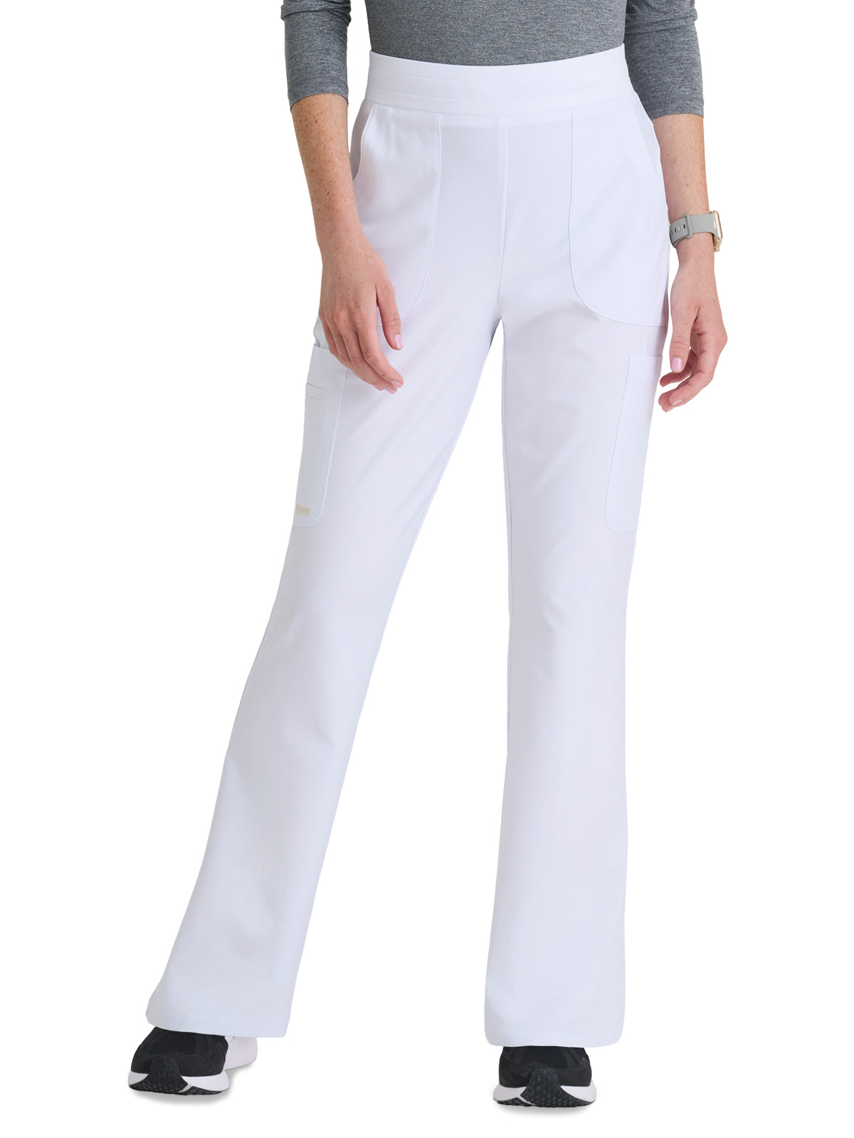Women's Six Pocket Drawstring Sky Scrub Pant - GSSP729 - White
