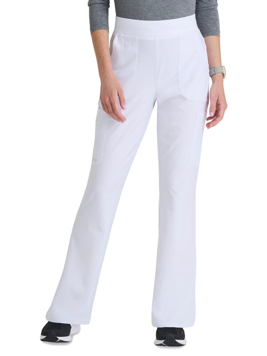 Women's Six Pocket Drawstring Sky Scrub Pant - GSSP729 - White