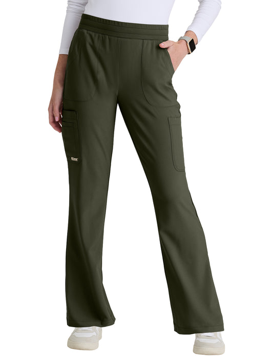 Women's Six Pocket Drawstring Sky Scrub Pant - GSSP729 - Fern
