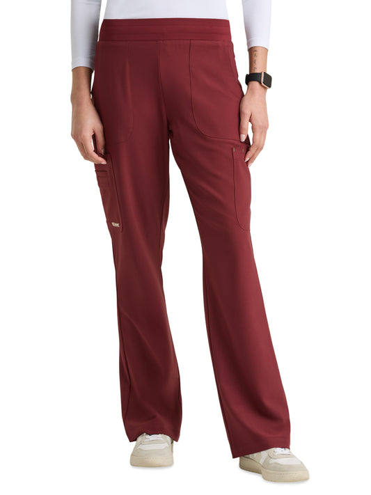 Women's Six Pocket Drawstring Sky Scrub Pant - GSSP729 - Chestnut