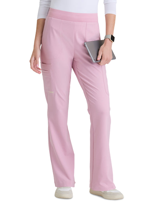 Women's Six Pocket Drawstring Sky Scrub Pant - GSSP729 - Misty Pink