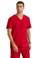 Men's One-Pocket V-Neck Journey Scrub Top - GSST179 - True Red