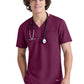 Men's One-Pocket V-Neck Journey Scrub Top - GSST179 - Wine