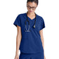 Women's Two-Pocket V-Neck Rhythm Scrub Top - GSST180 - Indigo (Navy)