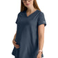 Women's Two-Pocket Promise Maternity Scrub Top - GSST262 - Steel