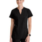 Women's Two Pocket Notch Sky Scrub Top - GSST298 - Black