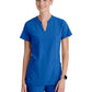 Women's Two Pocket Notch Sky Scrub Top - GSST298 - New Royal