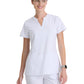 Women's Two Pocket Notch Sky Scrub Top - GSST298 - White