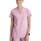 Women's Two Pocket Notch Sky Scrub Top - GSST298 - Misty Pink