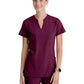 Women's Two Pocket Notch Sky Scrub Top - GSST298 - Wine