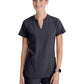 Women's Two Pocket Notch Sky Scrub Top - GSST298 - Steel