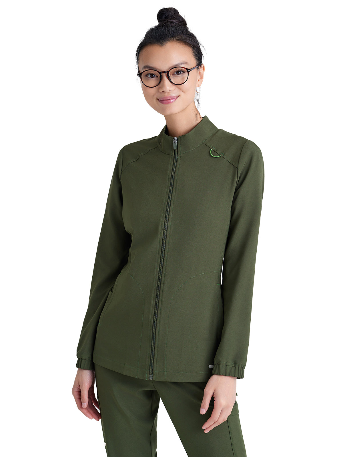 Women's Three-Pocket Virtue Warm-Up Scrub Jacket - GSSW886 - Fern