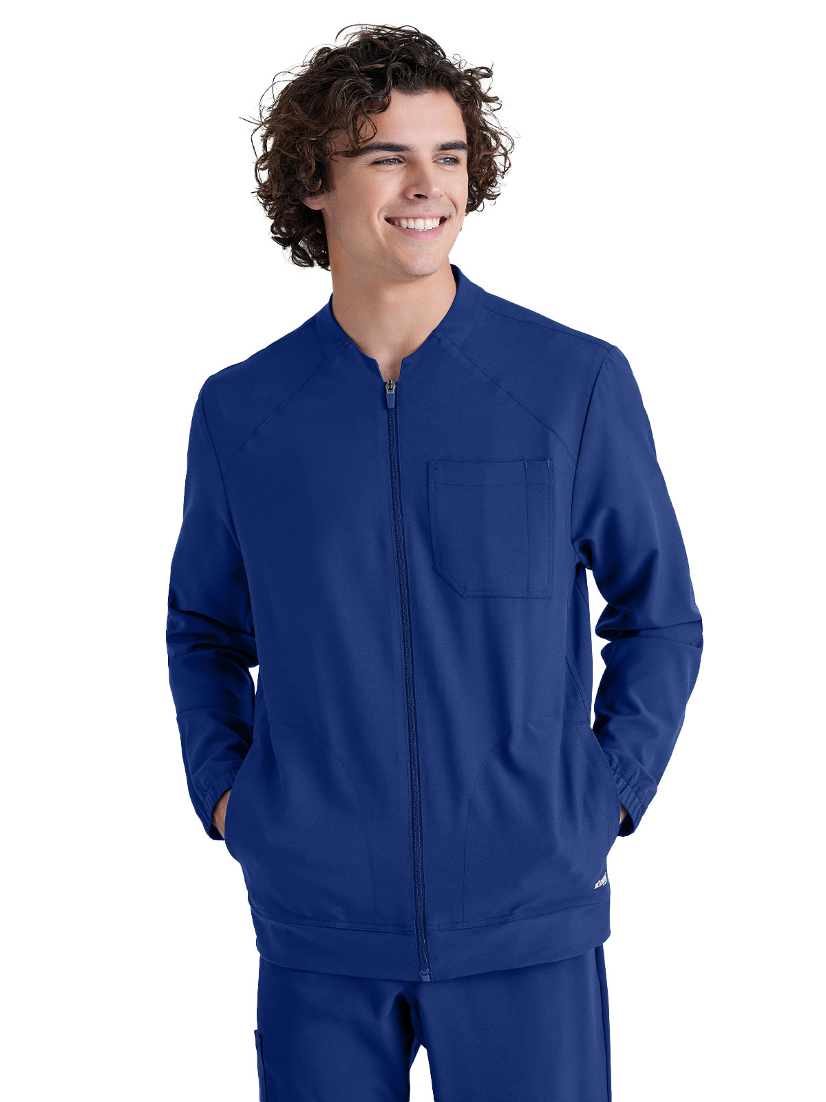 Men's Three-Pocket Cycle Warm Up Scrub Jacket - GSSW887 - Indigo (Navy)