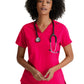 Women's One-Pocket Bree Tuck-In Scrub Top - GVST028 - Vibrance Pink