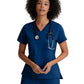 Women's One-Pocket Bree Tuck-In Scrub Top - GVST028 - Indigo (Navy)