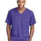 Men's One-Pocket V-Neck Structure Scrub Top - SK0112 - New Grape