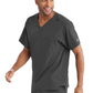 Men's One-Pocket V-Neck Structure Scrub Top - SK0112 - Pewter