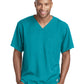 Men's One-Pocket V-Neck Structure Scrub Top - SK0112 - Teal