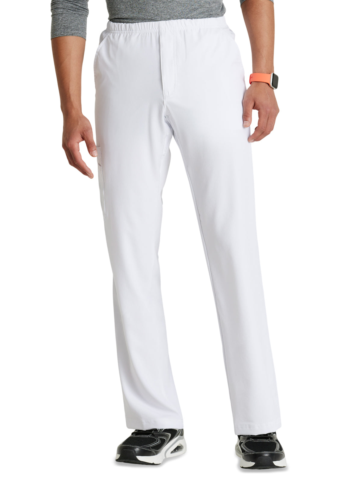 Men's Four-Pocket Zip-Fly Structure Scrub Pant - SK0215 - White