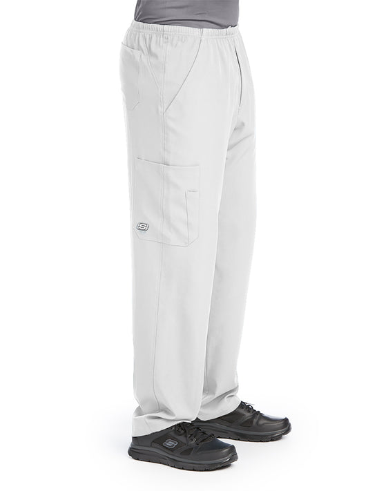 Men's Four-Pocket Zip-Fly Structure Scrub Pant - SK0215 - White