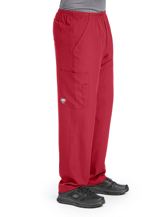 Men's Four-Pocket Zip-Fly Structure Scrub Pant - SK0215 - True Red