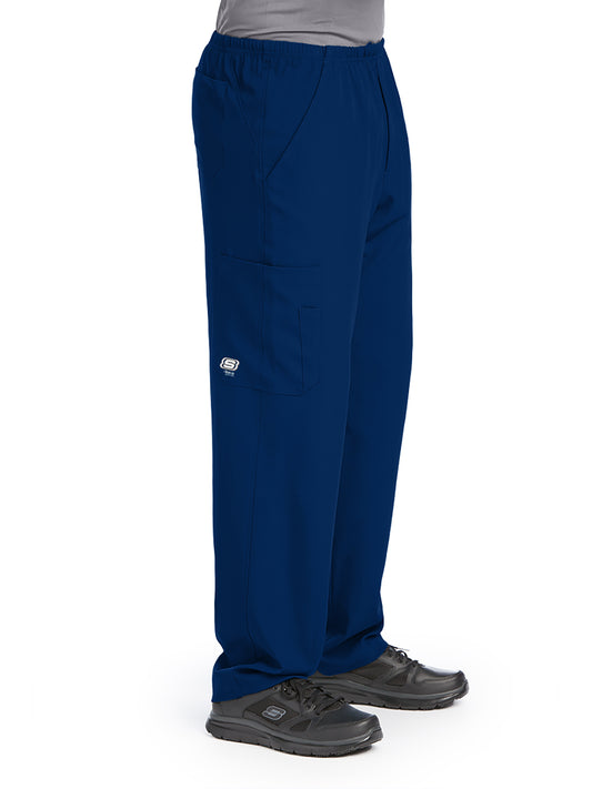 Men's Four-Pocket Zip-Fly Structure Scrub Pant - SK0215 - Navy