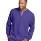 Men's Three-Pocket Zip-Up Structure Warm-Up Scrub Jacket - SK0408 - New Grape